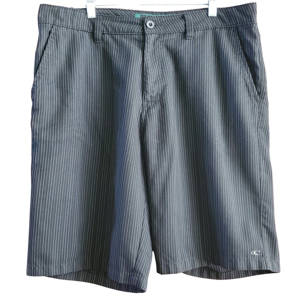 O'Neill Mens Chino Shorts W36 XLarge Black With Gray Stripes